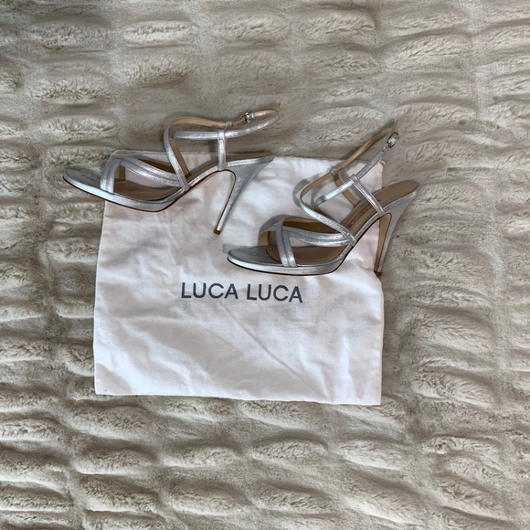 Luca Luca Italian Designer Heels Silver 39/8 - Picture 2 of 8